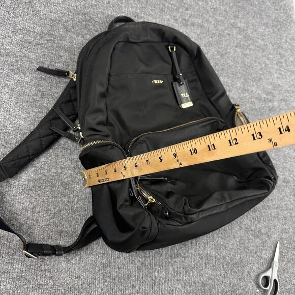 Tumi Calais Black Nylon Voyageur Tech Laptop Backpack Casual Travel Collage - Picture 16 of 16